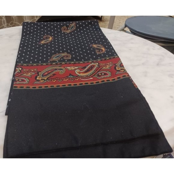 Scarf Women's Paisley Cotton-Polyester Blend (Probably) Black Red - Picture 1 of 2